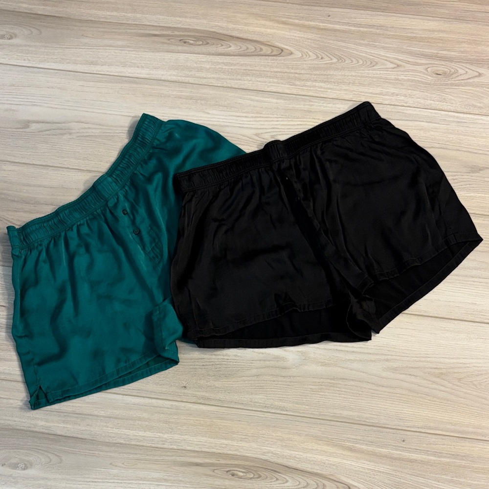 VS Pink satin sleep shorts (pair)